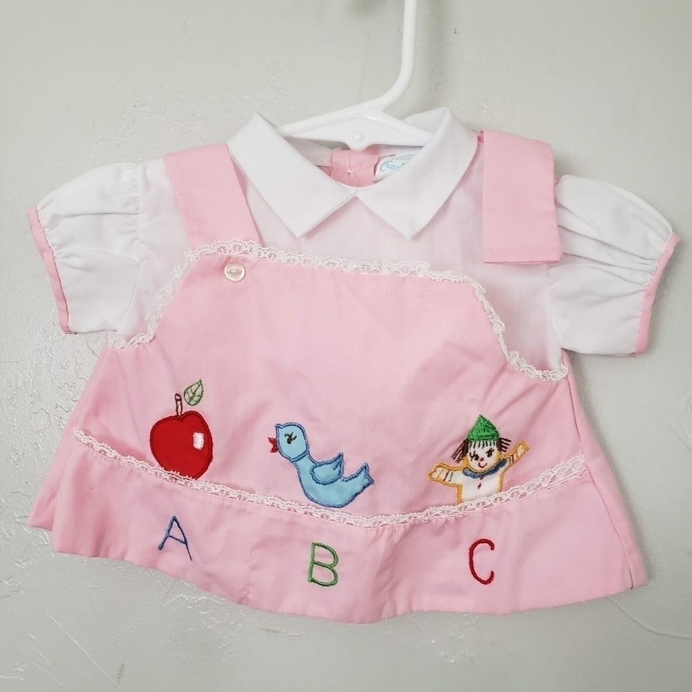 Styled by Cradled Togs NWOT Vintage Short Sleeve Shirt Baby Girl ABC Twofer Top